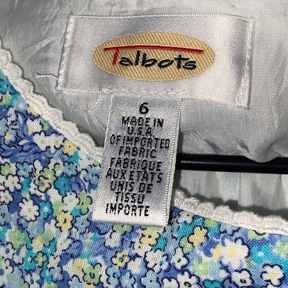 Talbots Wo size 6 Blue Sheath Midi Dress Scoop Neck Sleeveless. Floral design - Picture 3 of 12